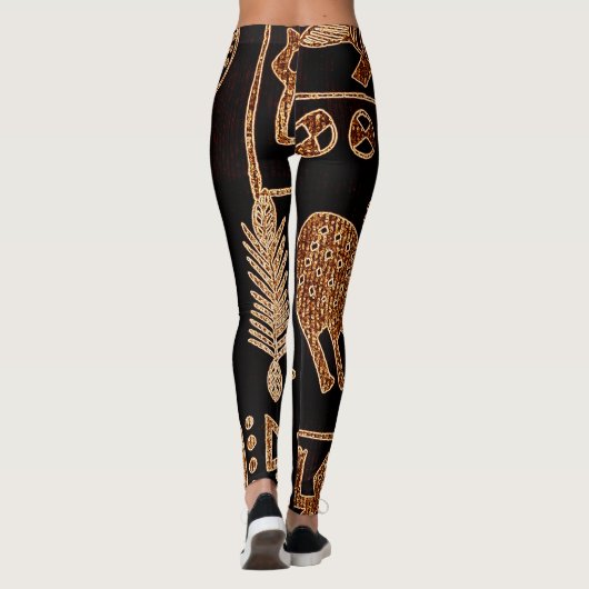 Schwarzes/afrikanisches Motiv Browns auf Leggings (Rückseite)