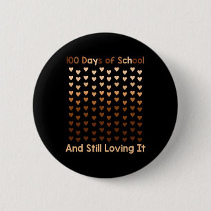Schwarzes Afro 100 Tage der Schule Melanin Herz Af Button
