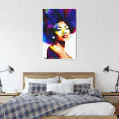 Schwarzes Afro Watercolor Portrait IV Leinwanddruck (Insitu (Schlafzimmer))