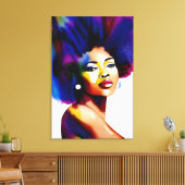 Schwarzes Afro Watercolor Portrait IV Leinwanddruck (Insitu (Wohnzimmer))
