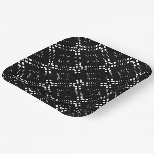 Schwarzes afrozentrisches Muster Pappteller (Gewinkelt)