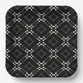 Schwarzes afrozentrisches Muster Pappteller (Vorderseite)