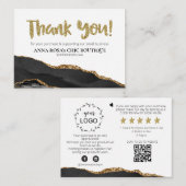 *~* Schwarzes AGATE QR Logo DANK IHNEN AP8  Begleitkarte (Vorne/Hinten)