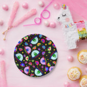 Schwarzes Alien Raumschiff Pappteller (Party)