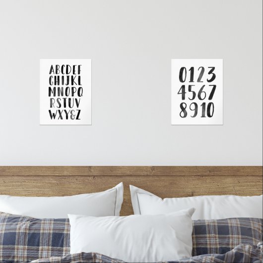 Schwarzes Alphabet und Zahlen Unterrichtsraum Bilderwand Sets (Schlafzimmer)