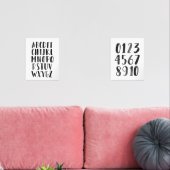 Schwarzes Alphabet und Zahlen Unterrichtsraum Bilderwand Sets (Wohnzimmer)