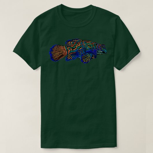 Schwarzes Alternate Design eines Mandarinfish T-Shirt (Design vorne)