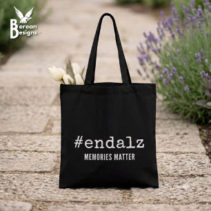 Schwarzes Alzheimer-Bewusstsein Hashtag Beende Alz Tasche