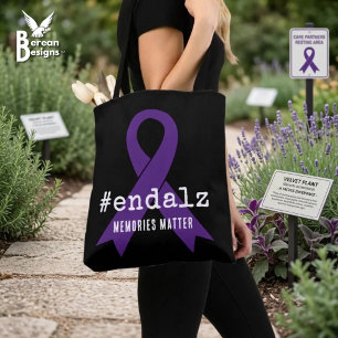 Schwarzes Alzheimer-Bewusstsein Hashtag Ende Alzhe Tasche