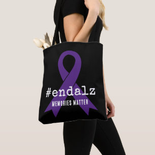 Schwarzes Alzheimer-Bewusstsein Hashtag Ende Alzhe Tasche