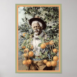 Schwarzes Amerika Vintag Nan in Orange Grove Poster