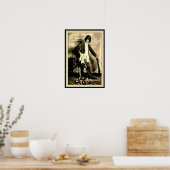 Schwarzes Amerika Vintager Raggemost-Mann Poster (Küche)