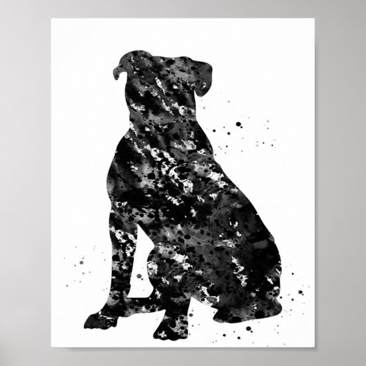 Schwarzes Amerikanisches Bulldogge | Cool vorhande Poster (Vorne)