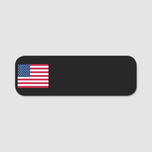 Schwarzes amerikanisches Flaggen-Nametag mit White Namensschild