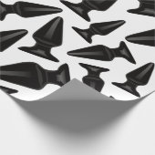 Schwarzes Analplug-Muster - anpassbar Geschenkpapier (Ecke)