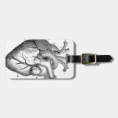 Schwarzes anatomisches Herz Gepäckanhänger (Vorderseite horizontal)