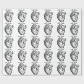 Schwarzes anatomisches Herz Geschenkpapier (Flach)