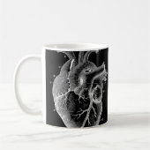 Schwarzes anatomisches Herz Kaffeetasse (Links)