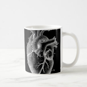 Schwarzes anatomisches Herz Kaffeetasse