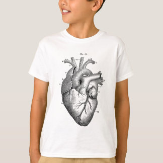 Schwarzes anatomisches Herz T-Shirt