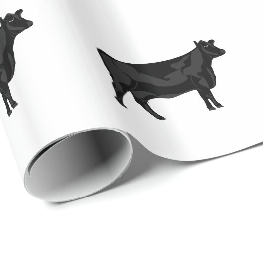 Schwarzes Angus Geschenkpapier (Rolleneckpunkt)