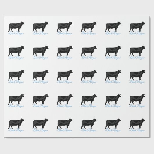 Schwarzes Angus Geschenkpapier (Flach)