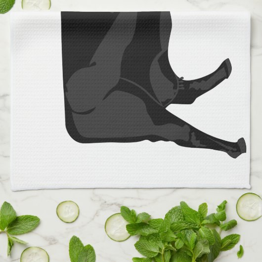 Schwarzes Angus Küchentuch (Gefaltet)