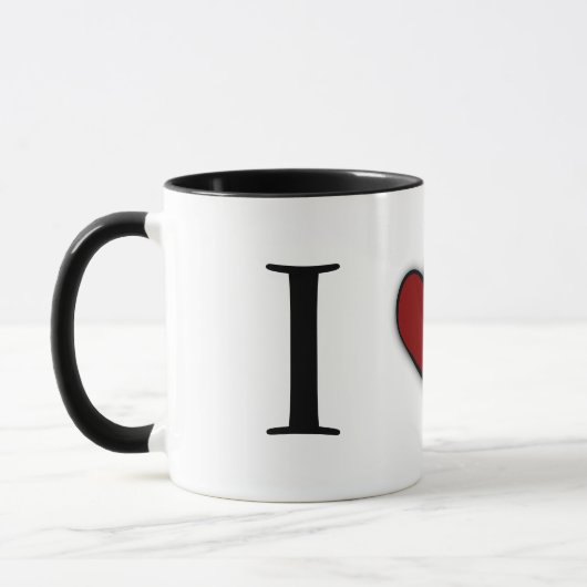 Schwarzes Angus-Rindfleisch - i-Liebeherzentwurf Tasse (Links)