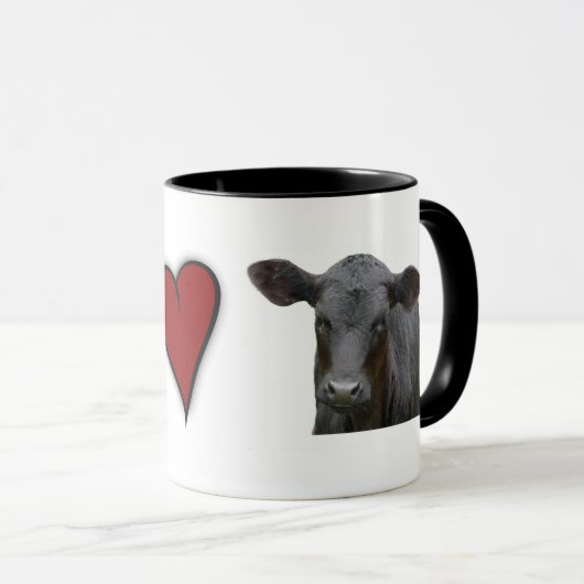 Schwarzes Angus-Rindfleisch - i-Liebeherzentwurf Tasse (VorderseiteRechts)
