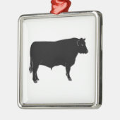 Schwarzes Angus Stier Ornament Aus Metall (Links)