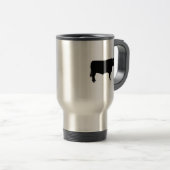 Schwarzes Angus Stier Reisebecher (VorderseiteRechts)