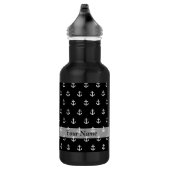 Schwarzes Ankermuster Edelstahlflasche (Rechts)
