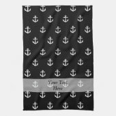 Schwarzes Ankermuster Geschirrtuch (Vertikal)