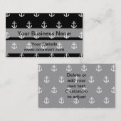 Schwarzes Ankermuster Visitenkarte (Vorne/Hinten)