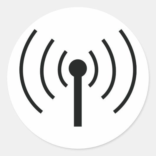 Schwarzes Antennensymbol Runder Aufkleber (Vorderseite)