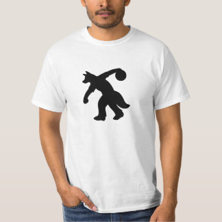 Schwarzes anthropomorphes Hunde- Bowlings-Shirt T-Shirt