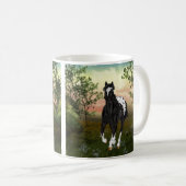 Schwarzes Appaloosa-Pferd Kaffeetasse (VorderseiteRechts)