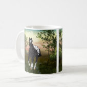 Schwarzes Appaloosa-Pferd Kaffeetasse (Vorderseite Links)