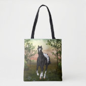 Schwarzes Appaloosa-Pferd Tasche (Vorderseite)