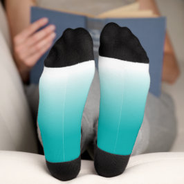 Schwarzes Aquamarines und weißes Ombre Socken