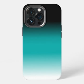 Schwarzes Aquamarines Weißes Ombre iPhone Hülle