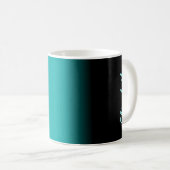 Schwarzes aquamarines weißes Ombre Kaffeetasse (VorderseiteRechts)