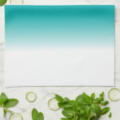 Schwarzes Aquamarines Weißes Ombre Küchentuch (Gefaltet)