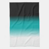 Schwarzes Aquamarines Weißes Ombre Küchentuch (Vertikal)