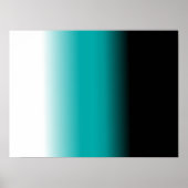 Schwarzes Aquamarines Weißes Ombre Poster (Vorne)