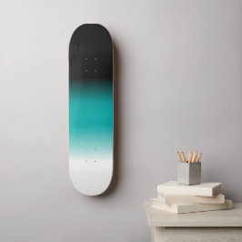 Schwarzes Aquamarines Weißes Ombre Skateboard