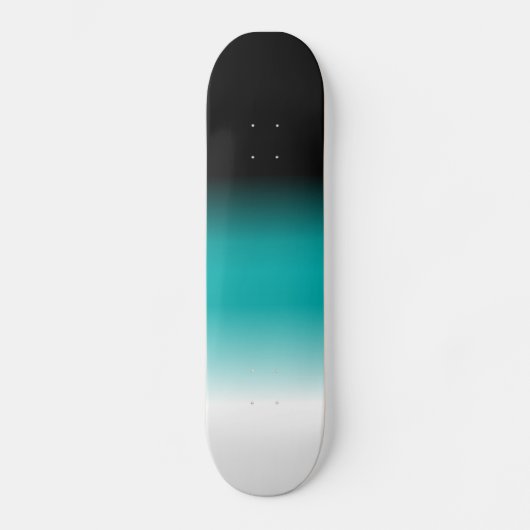 Schwarzes Aquamarines Weißes Ombre Skateboard (Vorderseite)
