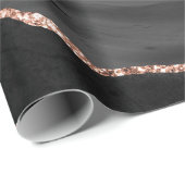 Schwarzes Aquarell Agate Imitate Rose Gold Glitzer Geschenkpapier (Rolleneckpunkt)