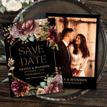 Schwarzes Aquarell Blumenmuster Foto Hochzeit im H