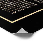 Schwarzes Aquarell Blumenstempel Hochzeitsdiagramm Poster (Ecke)